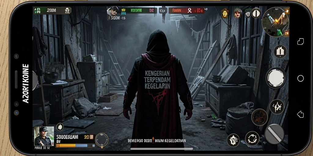 Tampilan gameplay menakutkan dengan suasana mencekam di A200M.