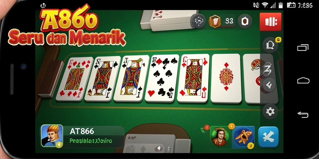 Screenshot gameplay AT866 yang menunjukkan pertandingan Domino yang seru.