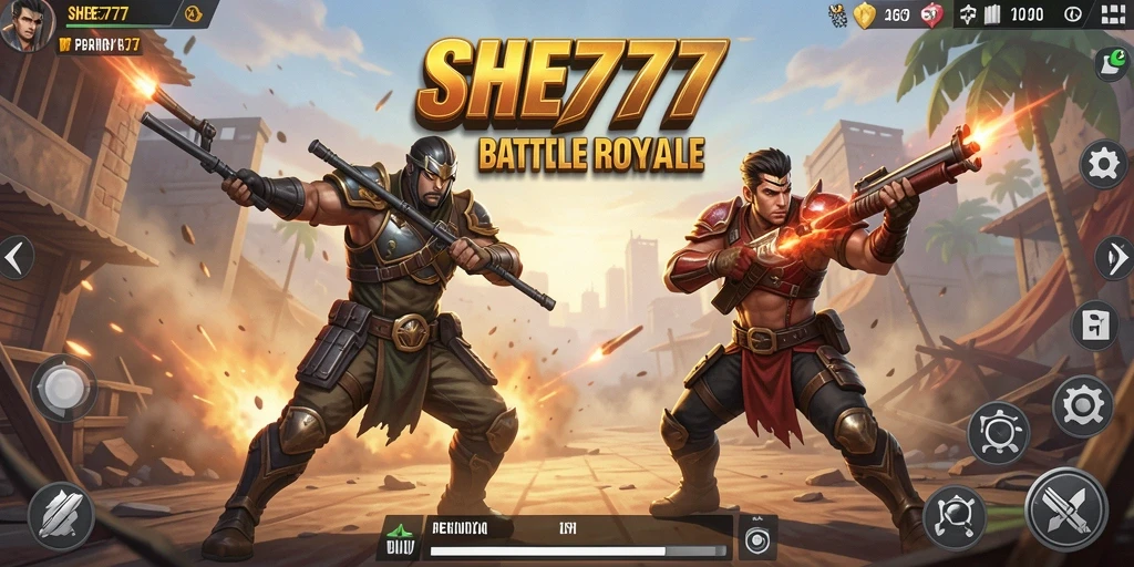 Screenshot menampilkan pertarungan intens di arena Battle Royale.