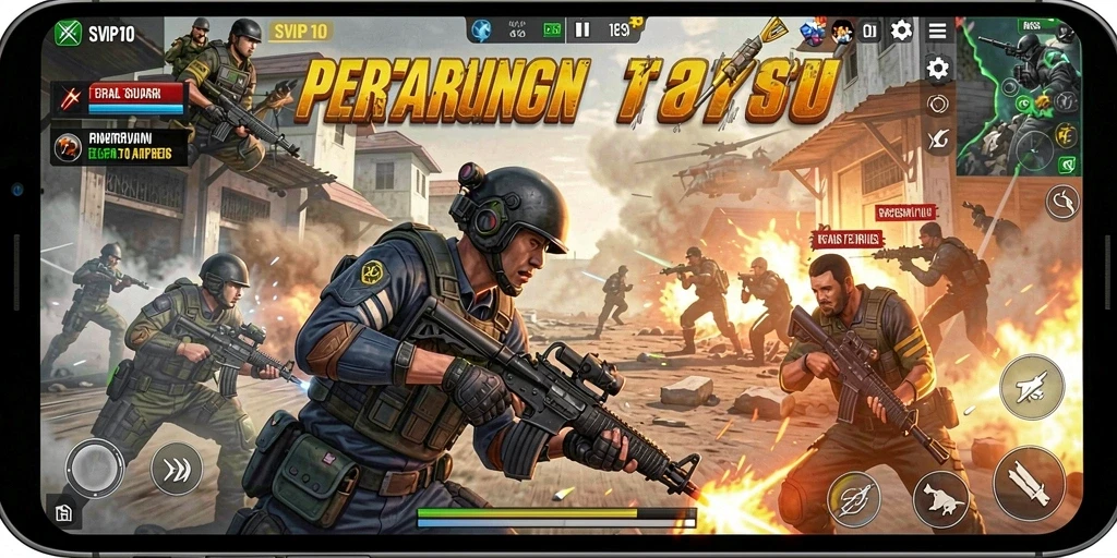 Screenshot gameplay yang menunjukkan aksi pertarungan yang mendebarkan.