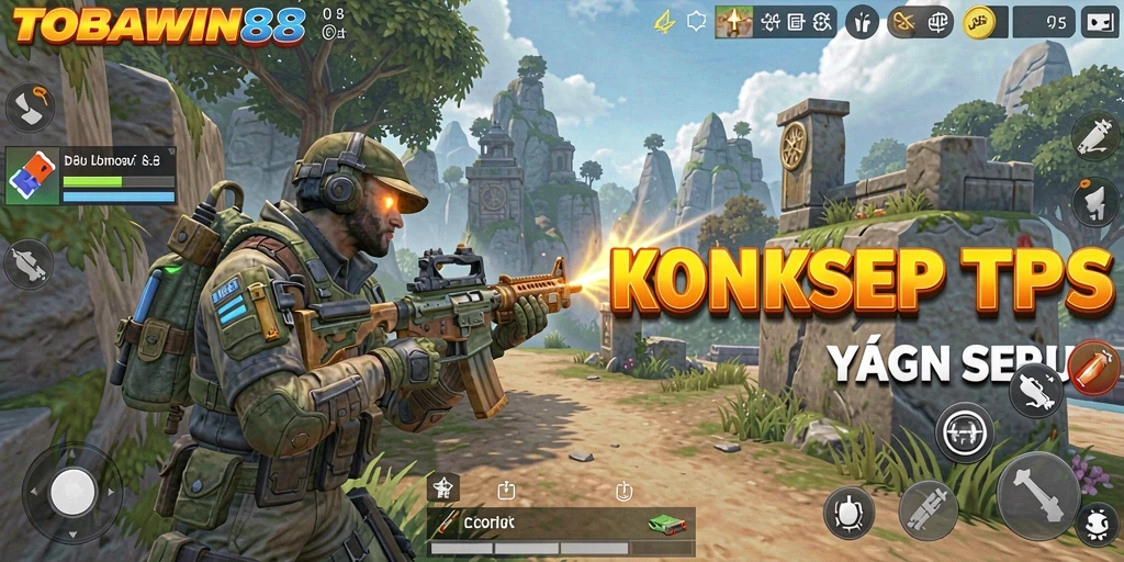 Tampilan gameplay seru dalam TOBAWIN88 dengan aksi tembak-menembak yang mendebarkan.