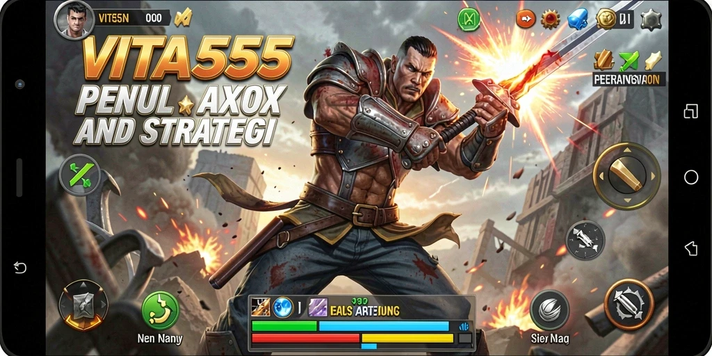 Tampilan gameplay VITA555 yang seru dan mendebarkan di arena pertarungan.